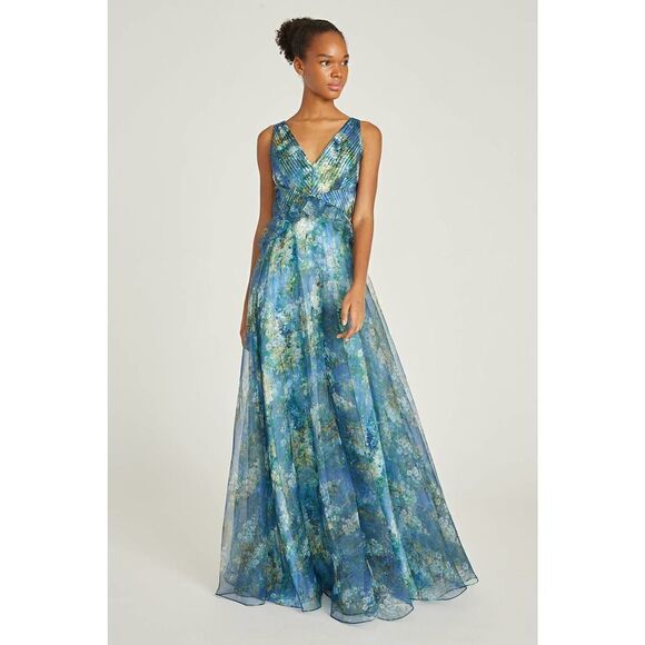 Theia ANTOINETTE V NECK GOWN US12 - Picture 2 of 10